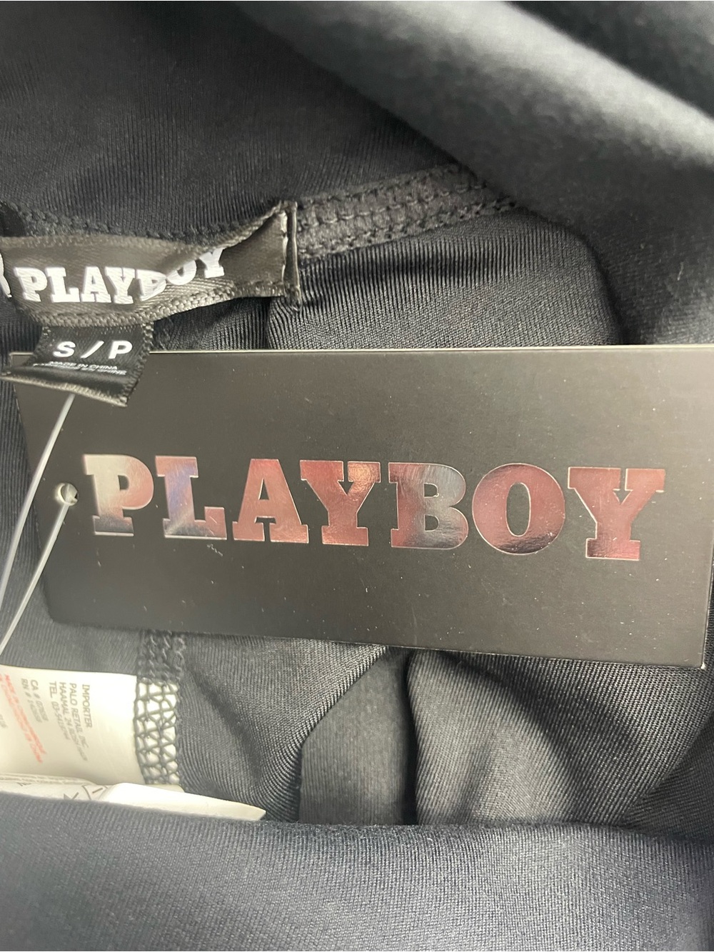 Playboy Jacket & Shorts 2-PIECE-SET Stretchy Black Full-Zip Women's Size S NWT - Picture 8 of 9
